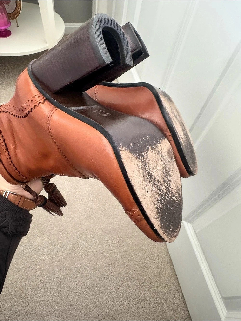 Tory Burch Women's Leather-Look Heeled Boots Brown US 6.5 - Picture 12 of 13